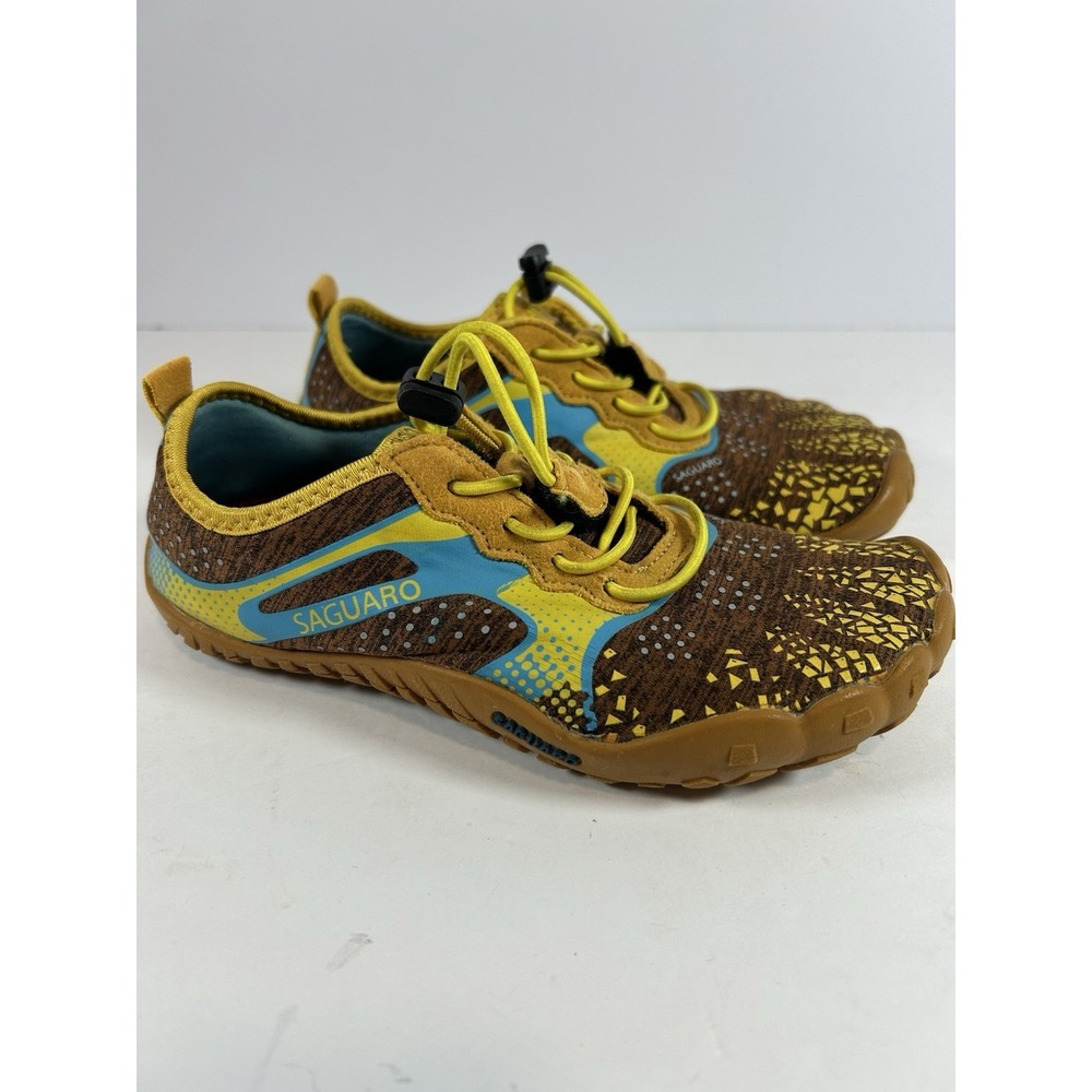Saguaro Kids Fast I Barefoot Shoes Gold 32UK 1US Elastic Laces
